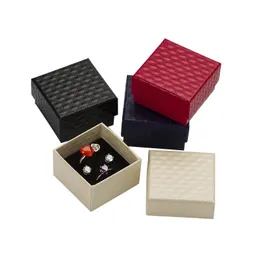 Paper Jewelry Boxes Gifts Wrap Square Design Weddings Rings Display Show Case Diamond Pattern Couple Jewelrys Packaging Box