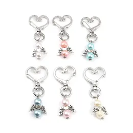 Knitting Stitch Markers 3PCs ABS Religious for Tools Silver Color Wing Pink Colorful Bedas Angel Heart 58mm