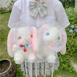 Messenger Bag 2021 Japansk Lolita Skulder för tjejer Cosplay Plush Lace Lop Ear Pear Messenger Små leksak telefonmynt