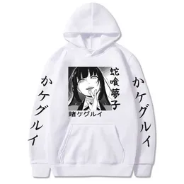 Kakegurui hoodies cosplay casual yumeko jabami hoodies män hajuku anime hoodie hooded kläder y0804