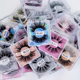 Handmade Reusable Curly Mink False Eyelashes 25mm Natural Long Thick Soft Light 3D Fake Lashes Extension Makeup For Eyes With Crystal Plastic Packing DHL Free