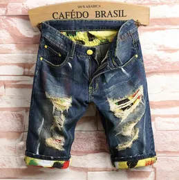 Homens bordados bordados jeans jeans shorts designer de verão crachado de masculino patckwork branqueado letras grandes de tamanho grande patches de calça curta calça 312 830