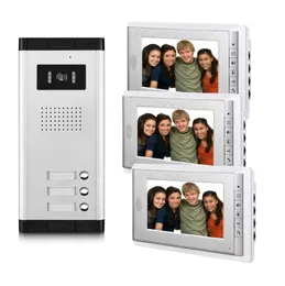 2/3/4 eenheden Appartement Video Deur Telefoon Intercom System Deurbel Kit voor 2-4 Appartementen Huis 1 Camera Monitor Telefoons