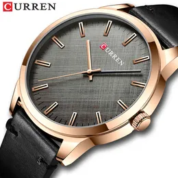 Curren Watches Mens 2020 Classic Simple Quartz Leather Wristwatch Male Business Clock Relgio Masculino Q0524