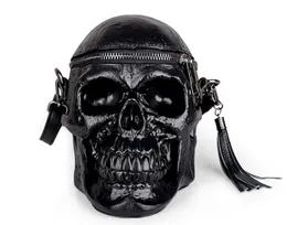 Halloween BAG New creative female personality funny Skull Black men's shoulder bag silicone messenger CHAIN clutch WOMENS POUCH Cosmetic BAGS Cases