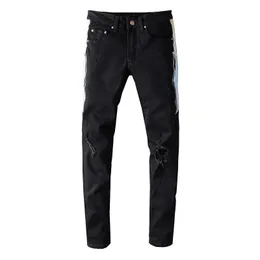 Anni '20 Designer di qualità Jeans da uomo Fori classici Denim di lusso Uomo Moda Streetwear abbigliamento da uomo Europa e America pantaloni da moto rock revival