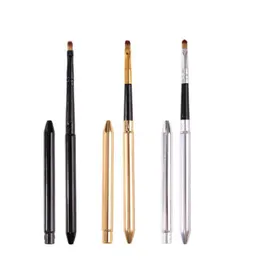 Makeup Brushes Portable Lip Brush Retractable Home Travel Lipstick Gloss Tool Metal Handle Lipgloss