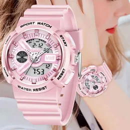 Lige New Sport Women Quartz Digital Watch Creative Diving Watch Damer Vattentät Alarm Watch Dual Display Clock Montre Femme Q0524
