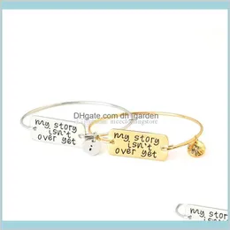 My Story Isnt Over Yet Gold Silver Bracelet Mental Health Awareness Jewellery Fashion Bangles For Women Nimj6 F2Ep7