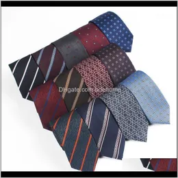 Moda Aessories Drop Delivery 2021 7 cm per uomo striscia fiore floreale jacquard cravatta festa di nozze cravatte sottili Cravate Homme regalo 1 Ch