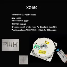 Xz150kg-7m Damla Duvar Anahtarı+Uzaktan Kumanda Avize Kaldırma Aydınlatma Elektrikli Elektrikli Vinç Işık Kaldırma Sistemi 110V-120V, 220-240V lamba