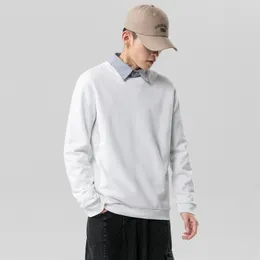 Ho Sale Men's Sweatshirt Hoodie Top Autumn Style Patchwork O-neck Long Sleeves Pullover Sweatshirt 210728