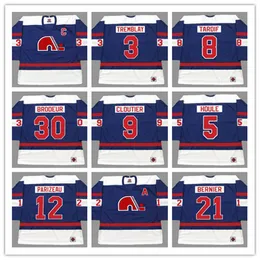 Niestandardowa koszulka hokejowa WHA J.C. TREMBLAY Quebec Nordiques z lat 70. Vintage SERGE BERNIER REJEAN HOULE REAL CLOUTIER AUBRY K1 Odzież sportowa Dowolna nazwa Numer S-5XL