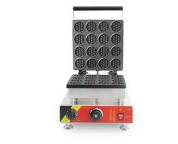 Sprzęt do przetwórstwa spożywczego Elektryczny Mini Okrągły Wafel Maszyna Nonstick Mały Ciasto Maker 52x52mm 16 Formy 1500W do Home Food Street