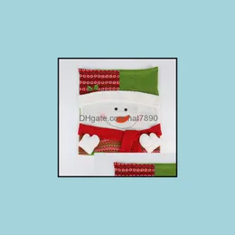 その他のファッションアッサリークリスマステーブル装飾チェアERサンタクロース雪だるまバックシーンドレスアップギフトドロップデリバリー2021 SSXOE