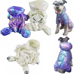 Nowy Dream Color One-Piepet Dog Odzież Odzież Odzież Zima Do Psy Ciepłe Kombinezon Dla Mała Doggy Shih Tzu Ski Garnitur Yorkshire Grube Polar Doggi Kapturem A132