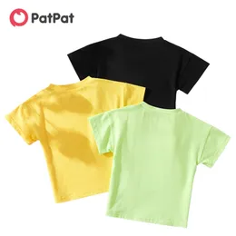 3- Pack Baby and Toddler Unisex Casual Solid Cotton Tee Set dla 18M-6Y Koszulki Koszulka z krótkim rękawem Odzież 210528