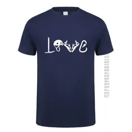Kärlek Klättra Utrustning T Shirt Men O Neck Cotton Climbing Mountain T-shirts Man Camisetas Gift 210629