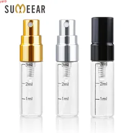 3ml escala recarregável mini perfume garrafa de alumínio atomizador portátil de viagem portátil Garrafas de recipiente de cosméticos 100spieces / lothigh qty