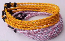 Partihandel Utomhus Titan Sport Tillbehör 300st Nya Twists Vävar Ge Pärlor Halsband Germanium Titaniums Triple Ropes 20 "Ionic Sports Necklaces Baseball