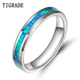 Tigrade Blau Opale frauen Schmuck Top Qualität Wolfram Ring Hochzeit Band Engagement Einzigartige Ozean blau anillos mujer