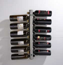 30st ny rostfritt stål bar verktyg vin rack hylla väggmonterad hållare 8 hål flaskor 12 flaska gratis dhl fedex fartyg