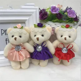 12 см 9 цветов медведь плюшевые игрушки мини плюшевые куклы маленький подарок для вечеринки свадьба подарок кулон милая кукла