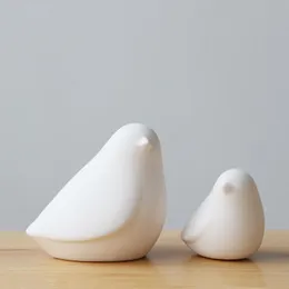 Obiekty dekoracyjne Figurki 2021 Ceramiczne Zwierząt Biały Mały Ptak Craft Kreatywny Mini Cute Handmade Ozdoby Nowoczesne Prezenty Rzemiosło