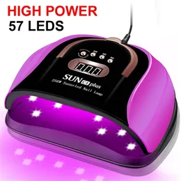 256W High Power Gel UV Led Nail Lamp Polish Cabin With 57 LED Dryer Equipment Professional Drying For Manicure 220314