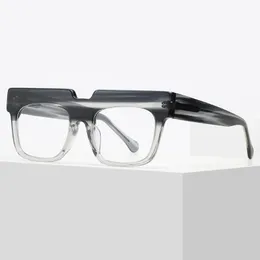 Modne okulary przeciwsłoneczne ramki octanowe grube okulary z pełną oprawką przezroczyste soczewki Vintage Oversize kocie oko mężczyźni kobiety Unisex