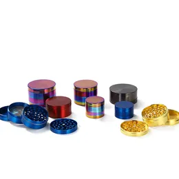 Accessori per fumatori Frantoi per tabacco 3/4 strati 40mm / 50mm / 63mm Grinder a 7 colori Smerigliatrice per erbe in metallo in lega di zinco via mare LLA764