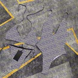 Shoulder Womens Bikinis Set Verão Swimwear Designer Carta Impressão de um maiô para fêmea