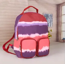 Marca de couro multi-bolso mulheres mochila meninas moda moda multicolor saco de costura esporte pacotes ao ar livre