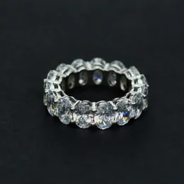 Anello di diamanti Moissanite taglio ovale di lusso 100% originale 925 anelli di fidanzamento in argento sterling con fedi nuziali per regalo di gioielli da donna