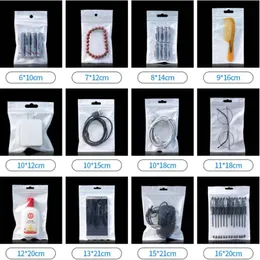 Clear + White Pearl Plastic Poly Opp Packing Zipper Zip Lock Retail Packages PVC Pouches för iPhone Samsung Galaxy