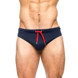 Underbyxor Människans varumärke simning push-up pad swim trunks låga midja män briefs badkläder boxare patchwork färg sälja sommar