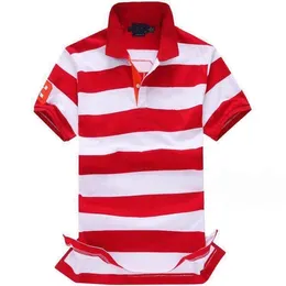 High quality men's short sleeves polo shirt cotton T-shirt summer business casual fashion lapel loose striped embroidery men's clothing