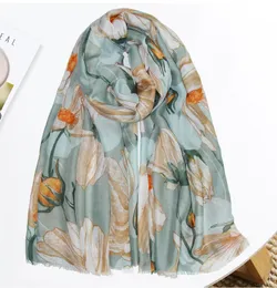 Parei Scialli e impacchi bohémien primavera estate eleganti sciarpe invernali da donna hijab bandana sciarpa di seta stampata per donna grande pashmina