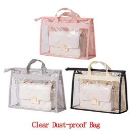 Förvaringspåsar Protabble Bag Est Fashion Clear Dammsäker Case Organizer Kvinna Transparent Handbag Protector Holder för resor