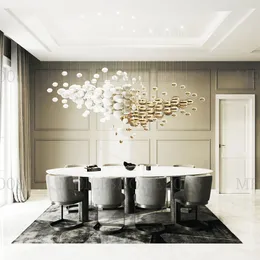 Custom Modern LED Glass Pendant Lamps Exhibition Beauty Club Hotel Lobby Banquet Hall Villas Stairs Sales Department Wedding Art Decorative Chandeliers Lights