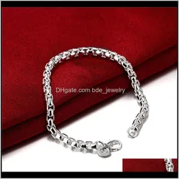 Link, JewelryryryCreative Square Chain Men masculino Sier Color Bracets