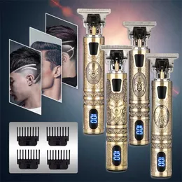 Hair Clipper dla mężczyzn Profesjonalna maszyna do cięcia Elektryczna Shaver Broda Akumulator Dragon Fryzjer Fryzjer Trymer Set T9 220106