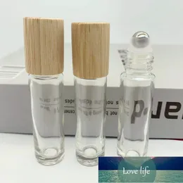 30pcs Clear Roll On Glass Bottle Vuoto Fragranza Profumo Olio essenziale 10ML Roll-On Tappo di bambù