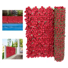 Artificial Flower Fence Trellis Roll Wall Landscaping Fence Privacy Fence Screen Outdoor Garden Backyard Balcony