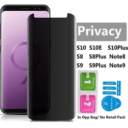 Gizlilik Kavisli Kenar Temperli Cam Ekran Koruyucu Samsung Galaxy S21 Artı S20 S10 S9 S8 Not 8 9 Note10 Not 20 Ultra Kılıf Dostu Anti-Spy Film