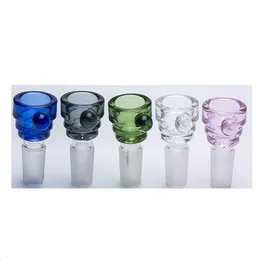2021 Ny klar glasskål med handtag Glas Bong 14mm 19mm Manlig anslutning Vattenrör Oljeplattform Dry Herb Holder
