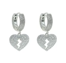 Hie Broken Heart Dangle Charm Hoop For Lady Geometric Hanging Earrings Female Big Modern Jewelry Oorbellen Accessories Bu8V6 Vncno