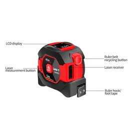 Laser Measuring Tape Measure 40M Digital Distance Meter Rangefinder Retractable 5m Ruler Trena a Professional