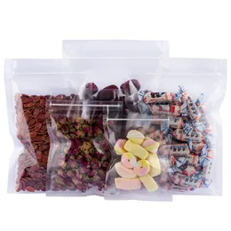 Multi-sizes Transparent Zip Lock Flat Bottom Candy Packing Bags Resealable Food Grade Zipper Sealing Plastic Clear Packaging Bag