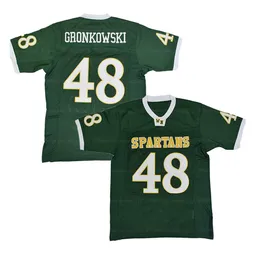 Anpassad Rob Gronkowski 48# High School Football Jersey Embroidery Ed Green Alla namn Number Size S-4XL Jerseys toppkvalitet